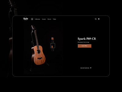 A Taylor guitar landing page rebound ui