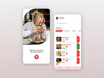 Food app Home and onboarding screen app homescreen mobile ui ux