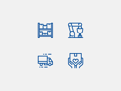 Production, delivery and service box icon icon set iconography icons icons set iconset line robot truck ui ux vector web