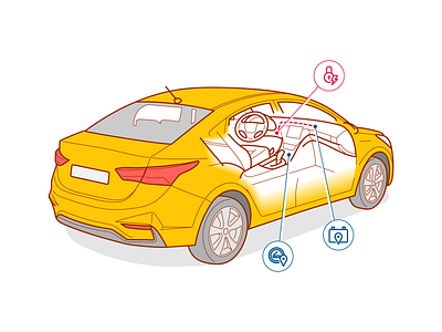 Car car illustration line technical illustration vector