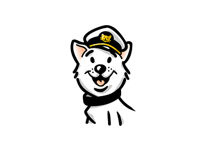 Dog cap cartoon cat collar dog illustration navy cap puppy vector