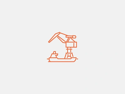 Harbor crane crane design harbor icon icon set iconography icons icons set iconset line ocean sea ship ui ux vector web