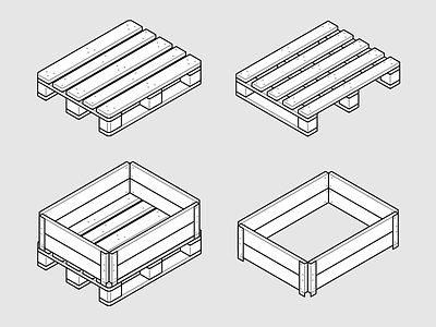 Pallets icon icon set iconography icons icons set iconset illustration isometric isometric illustration isometry line pallet technical illustration ui ux vector web