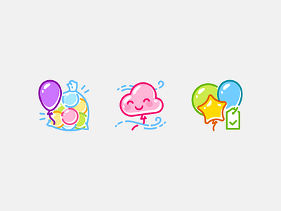 Balloons bag balloon cloud filled outline icon icon set iconography icons icons set iconset line outline smile star tag ui ux vector web