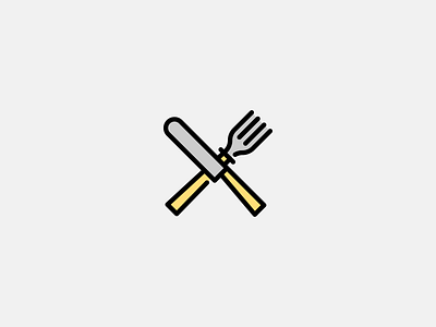 Fork and knife color filled outline fork icon icon set iconography icons icons set iconset knife line ui ux vector web