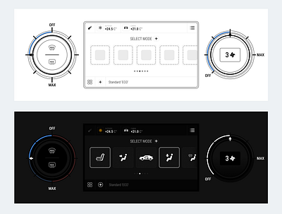 UI UX for automotive, Climate control display automotive carplay controls design display interface mockups product sketch ui ux wireframes