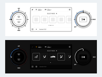 UI UX for automotive, Climate control display