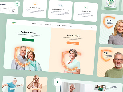 Evony Web Site brand branding company graphic design green nature old old man old women orange people product soft soft green software ui ui design uxdesign web design web site