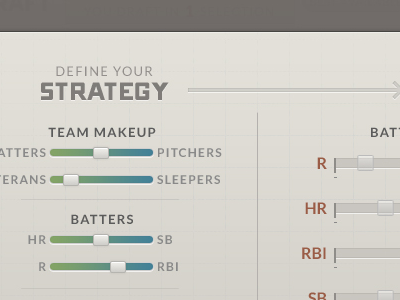 Strategy baseball fantasy sliders ui