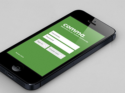 The App. comma. green. iphone. presentation.