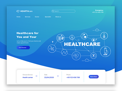 HEARTHcare website health app healthcare icon page design webinterface website design