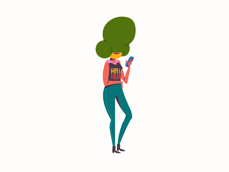 Texting animation character animation character design girl character
