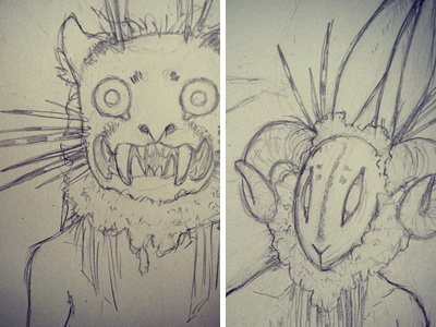 Fearsome Critters character design concepts illustration sketch