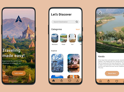 Travel India App app design illustration minimal ui ux web