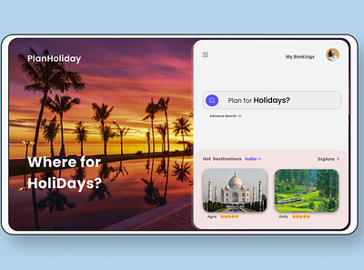 Holiday Website Design app branding design figma minimal ui ux vector web website