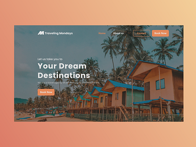 Travel Landing Page adobe xd app app design design figma graphic design illustration minimal ux web website