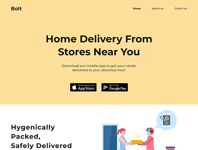 Grocery Delivery Landing Page adobe xd app design figma illustration minimal ui ux web