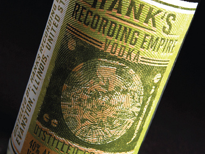 Hanks Recording Empire Vodka bowling packaging design record vinyl vodka