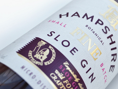 Sloe Gin design foil gin packaging design print