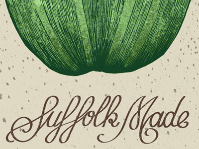 Suffolk Made art banging cream design green illustration marrow poster typography