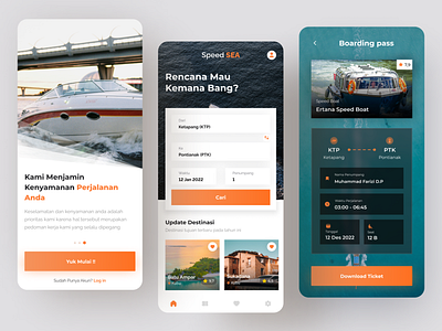 Speed Sea - Booking Ticket App app app design booking booking app mobile app mobile design ticket ui ui design] uiuxdesign ux