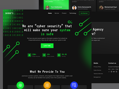 SAYBERS - Cyber Security Landing Page cyber hacker landing page protection security shield uiux web design