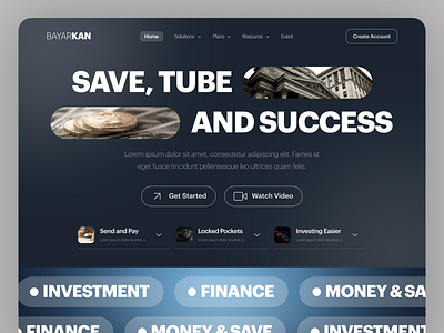 BAYARKAN - Hero Section Landing Page dark design elegant hero landing page modern section ui uiux ux web design