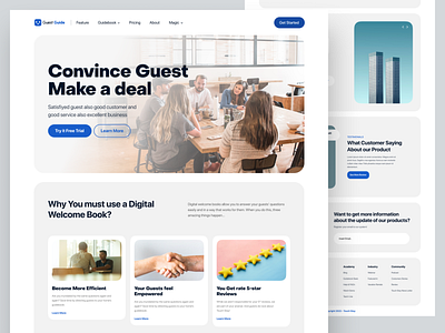 Guest Guide | Website Design 🎨 clean company profile design designing landing page on boarding sass landing page ui uiux uiux design ux web app web company profile web design