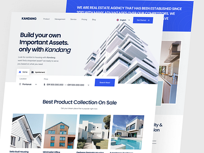 KANDANG | Real Estate Web Design design home landing page real estate ui uiux web design