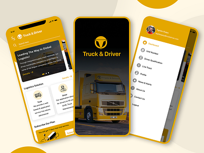 Truck & Driver android branding creative creative design dashboard design figma illustration ios mobile app transport truck