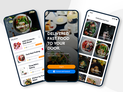 Food Delivery App android buy cart country design drinks foodie ios login mobile online order payment restaurant review track uiux