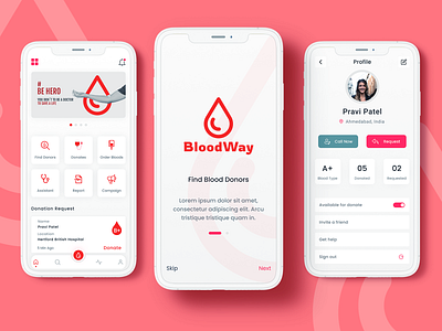 Blood Donate App app country creative design doctor donate donor freedonate health healthcare healthy hospital ios mobile mockup online uiux world