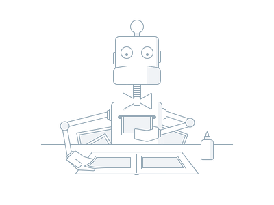 Robot illustration app book character illustration photo print robot shipping vector