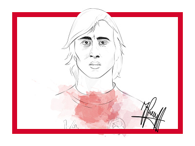 Johan Cruyff cruijff cruyff drawing illustration johan portrait poster print sketch soccer