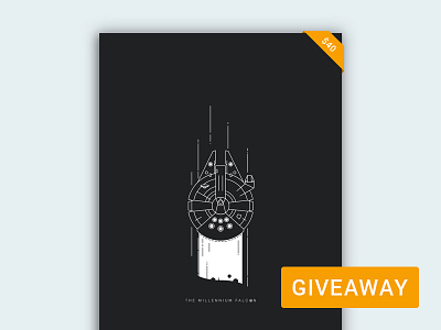 Millennium Falcon Poster Giveaway giveaway illustration millennium falcon poster print sci fi star wars