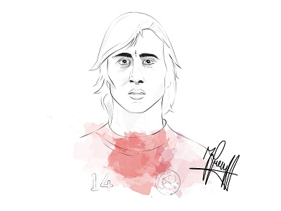 Johan Cruyff cruijff cruyff drawing giveaway illustration portrait poser print soccer