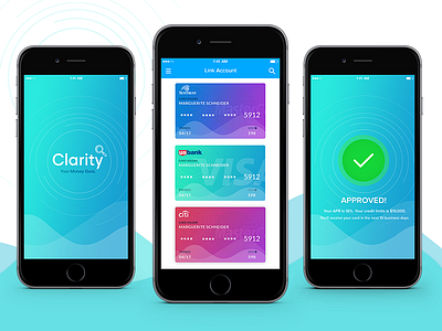 Financial App UI app bank clear credit card financial gradient ios money ui ux