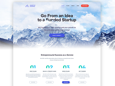 Home Page - Innovative Startup Accelerator clean clear home home page mountain startup ui ux web web design