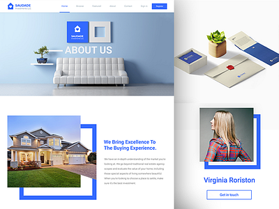 About Us Page about us clean landing page modern real estate website
