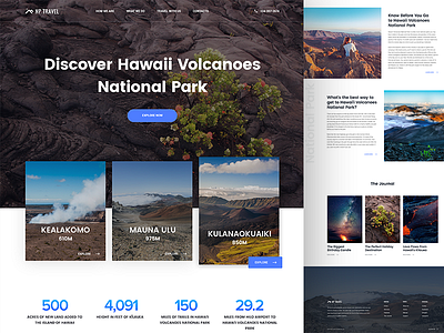 Hawaii Volcanoes clean landspace mountain national park nature ui ux web design website