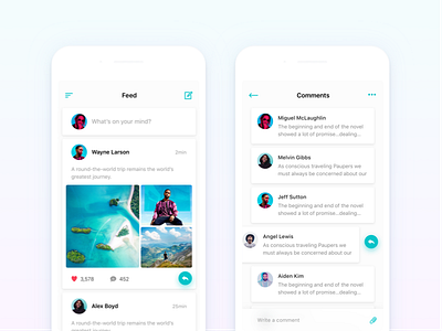 Feed & Comments android card clean comments feed filter gallery images ios modern posts social