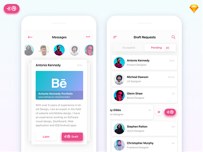 Draft Day - x1 Dribbble Invite (Today) chat clean dribbble invite feed invite ios message modern news shopping social