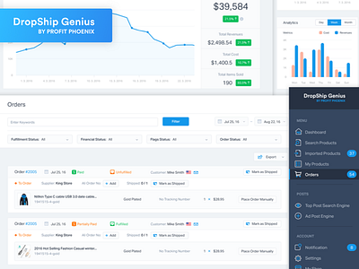 DropShip Genius Dashboard dashboard dropship gradient landing page software web web app