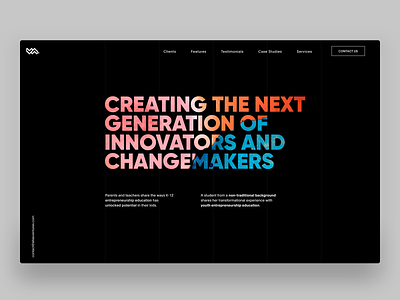 Venture Labs - Homepage header black fluid fluidity gradient header hero homepage minimal minimalistic typography
