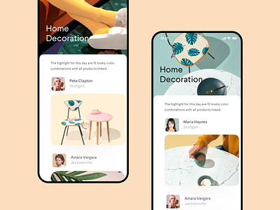 Inspiration Feed 🌿 achitecture app cards clean decor feed ios modern shopping social ui ux