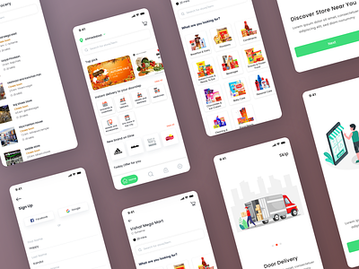 LineUp - Food Delivery App adobe xd app branding delivery design figma graphic design grocery illustration iphone logo mockup service shopping store typography ui ux