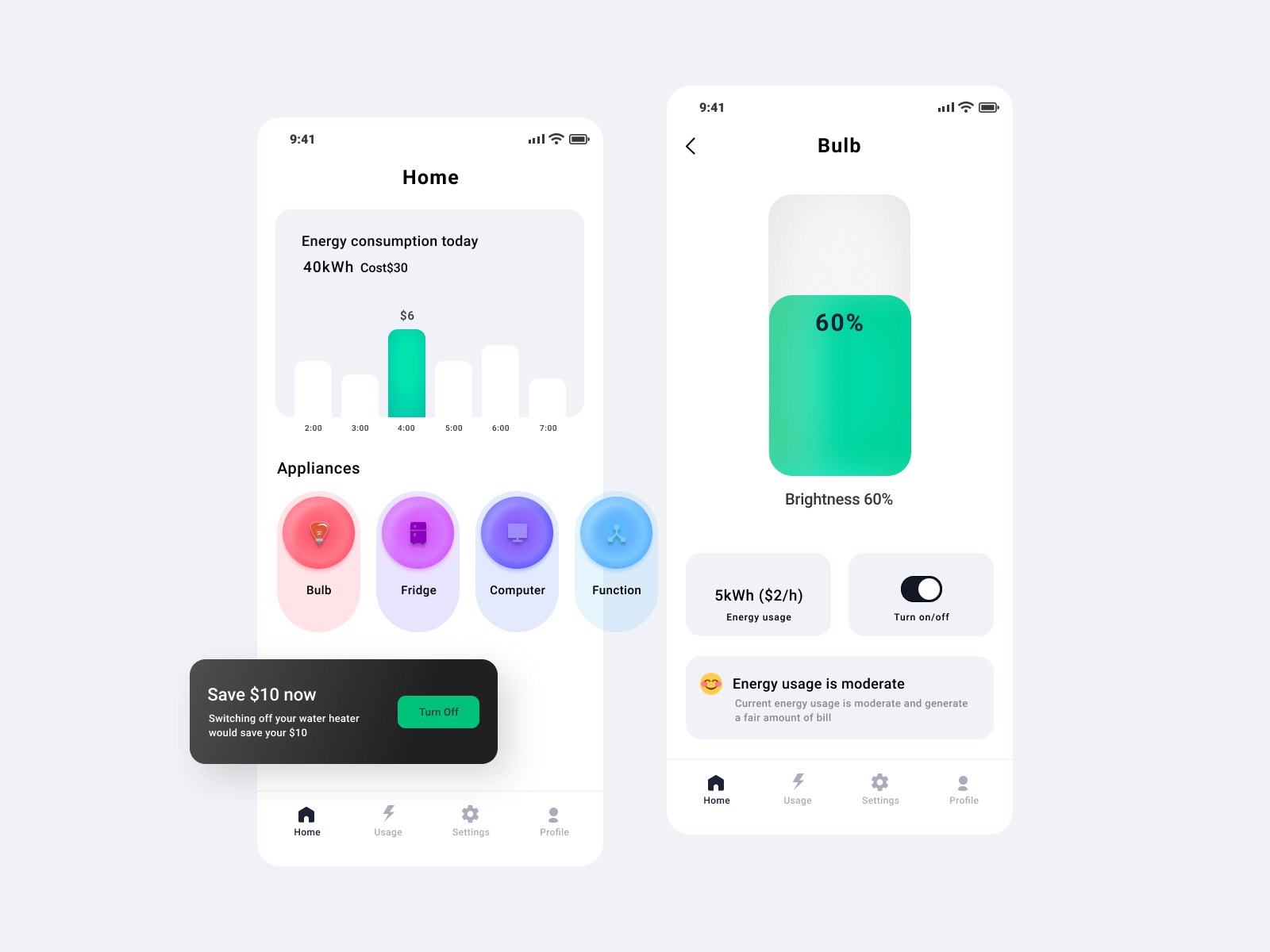 Electricity Consumption App UI by Happy Kandoi on Dribbble