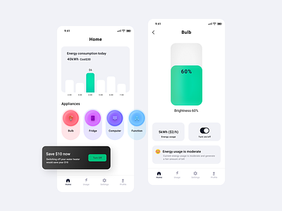 Electricity Consumption App UI