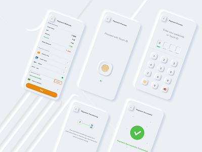 Fingerprint Payment Method App UI