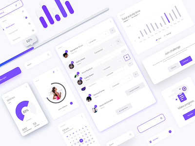 Fitness UI Components 3d activty adobe xd branding component course design figma fitness freebie graphic design illustration logo motion graphics photoshop sketch tracking ui ux